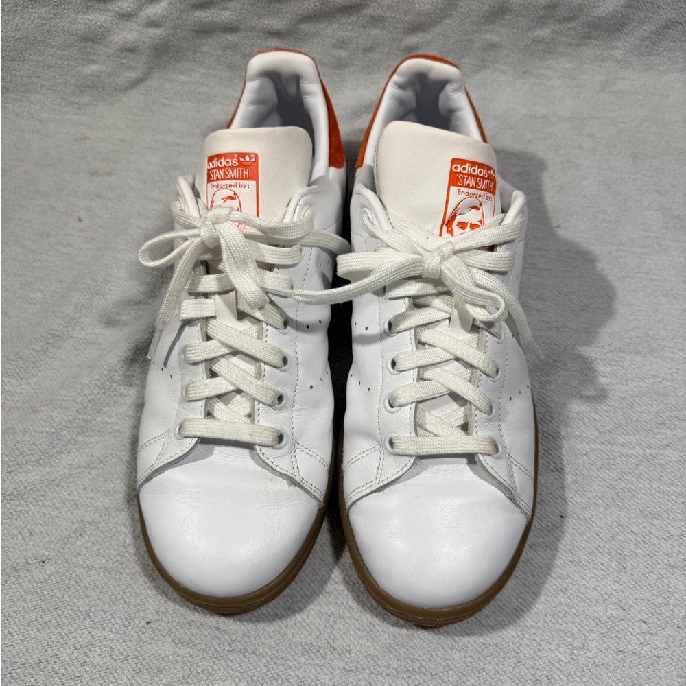 Adidas Stan Smith White and Orange Sneakers-no box